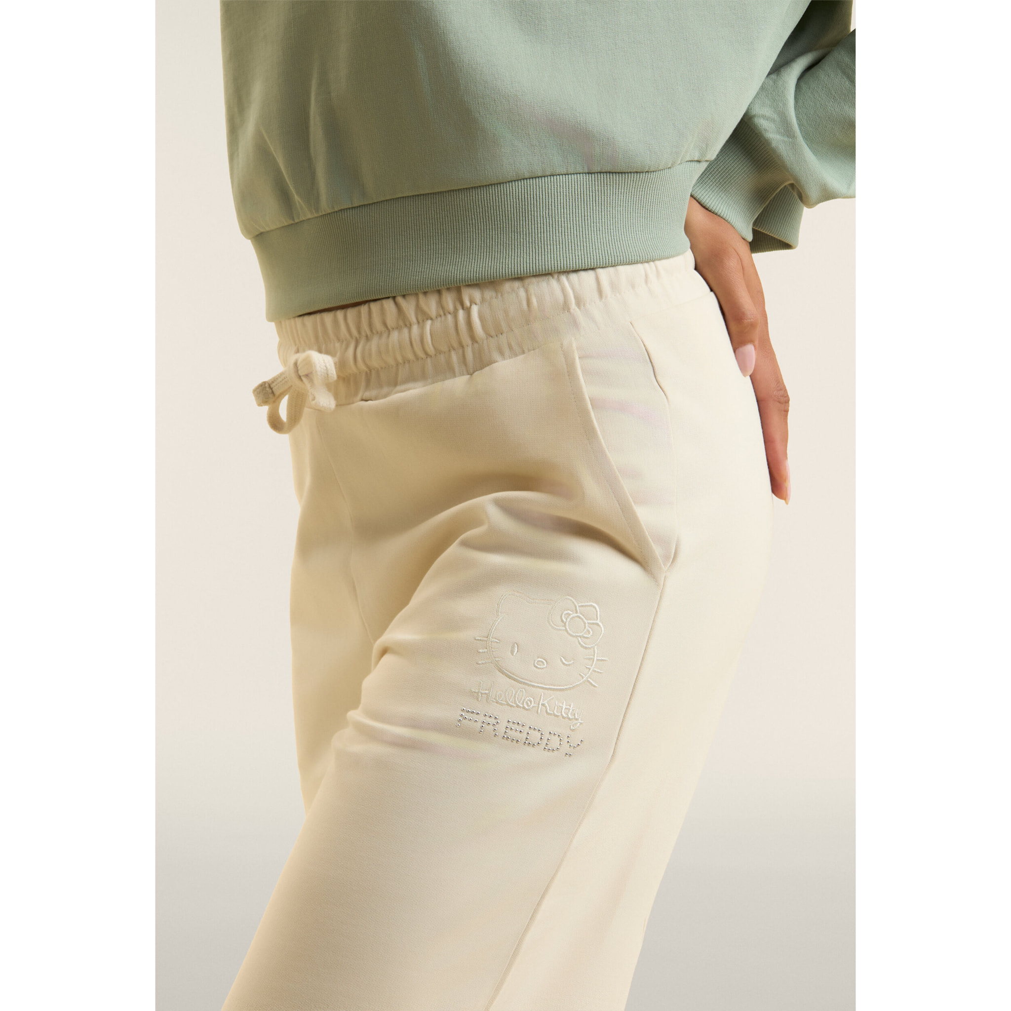 Pantaloni cropped wide leg Hello Kitty