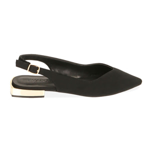Ballerine nere slingback in tessuto