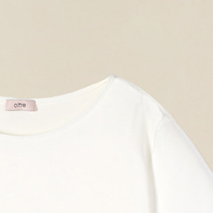 Oltre - T-shirt bimaterica - Bianco