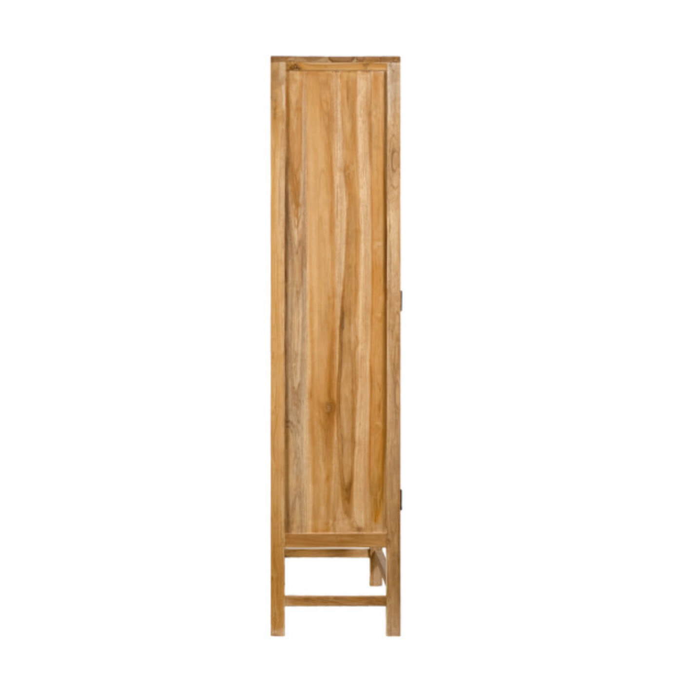 Armoire haute 3 portes en rotin et bois massif de teck - LINA