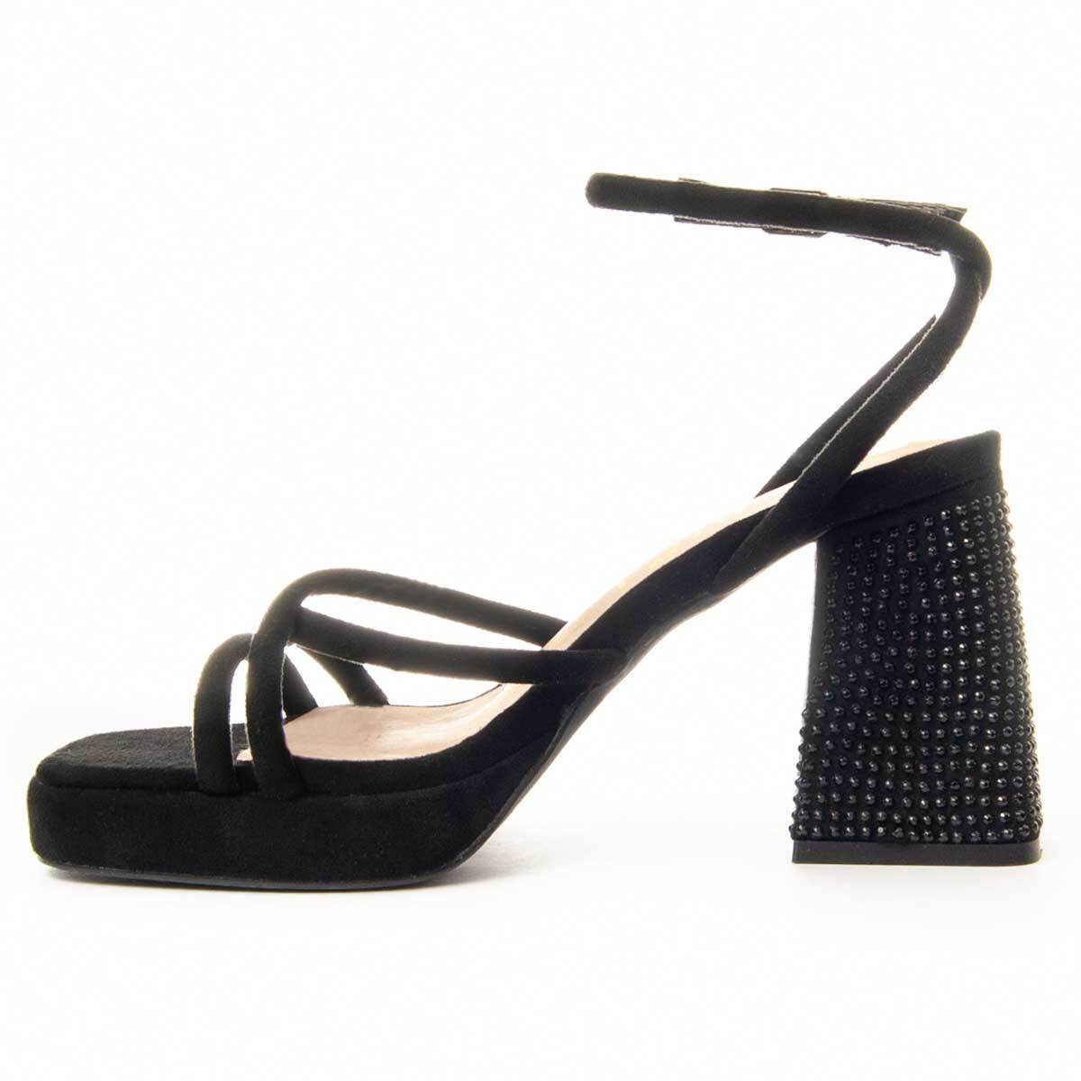 Sandalias de Tacón - Negro - Altura: 10 cm