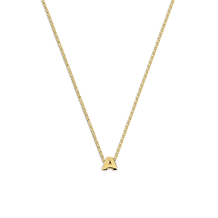 Collar Personalizado Single Letter Plata Baño Oro