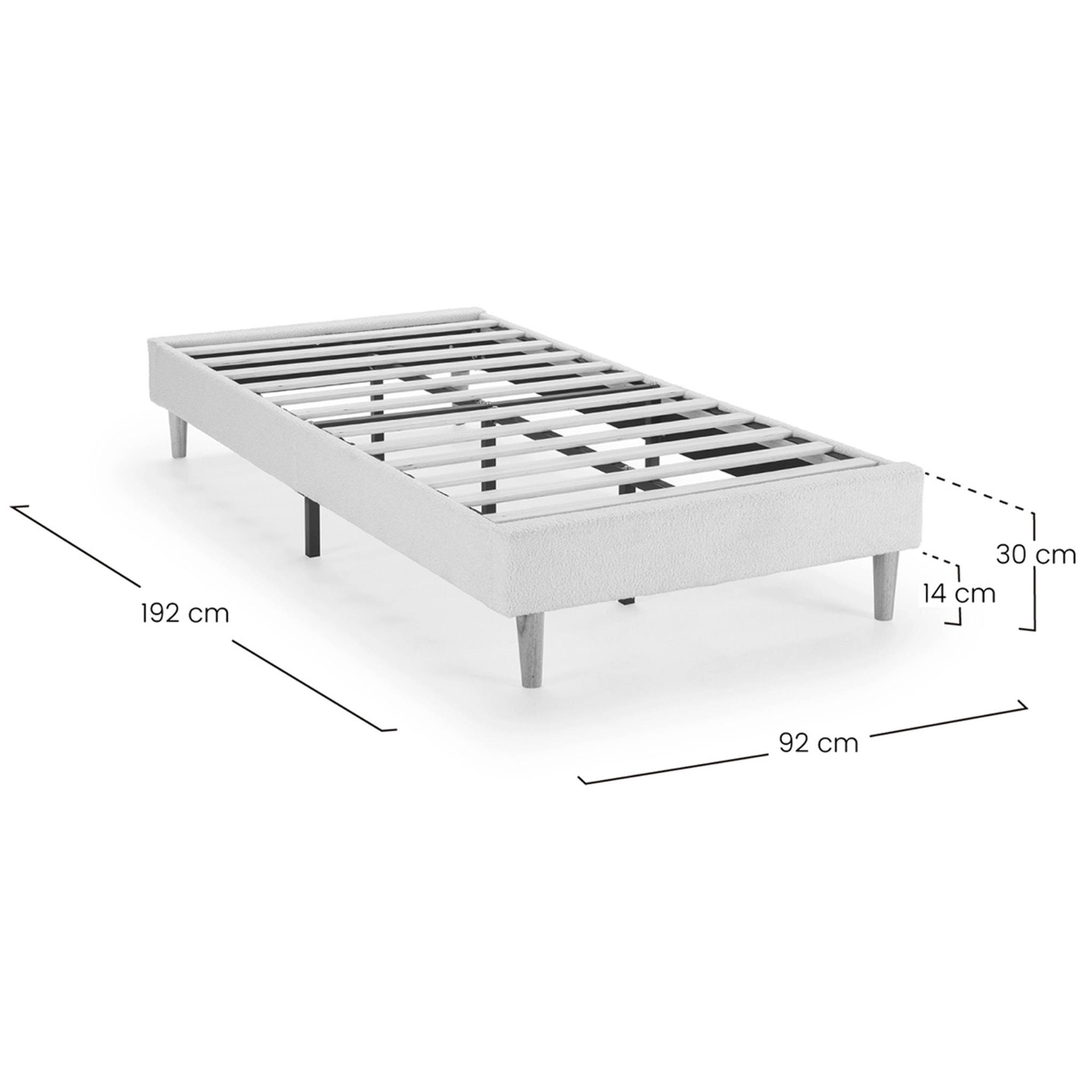 Base tapizada Niebla tela borreguito Beige