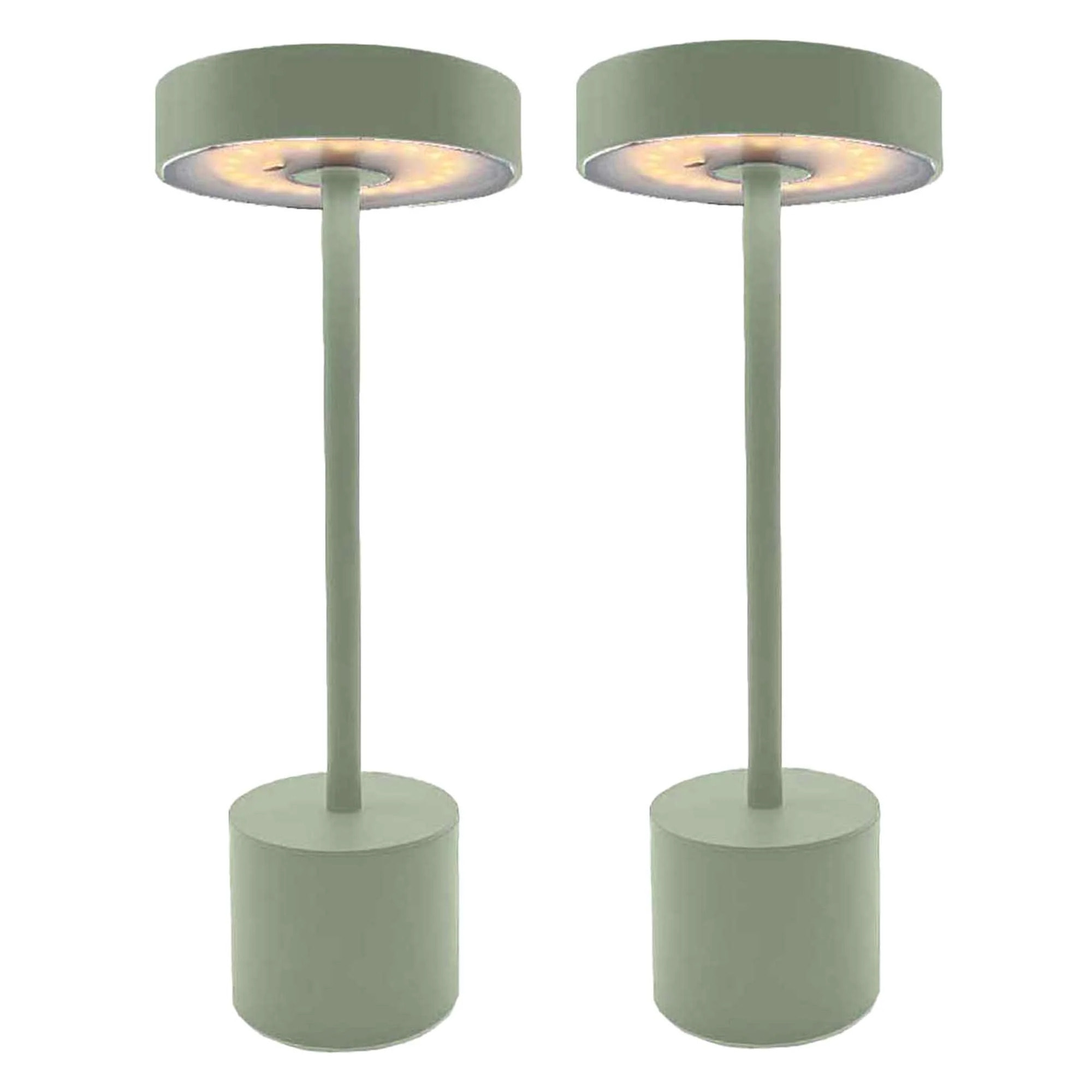 2 Lampe de table sans fil ROBY Vert H30cm