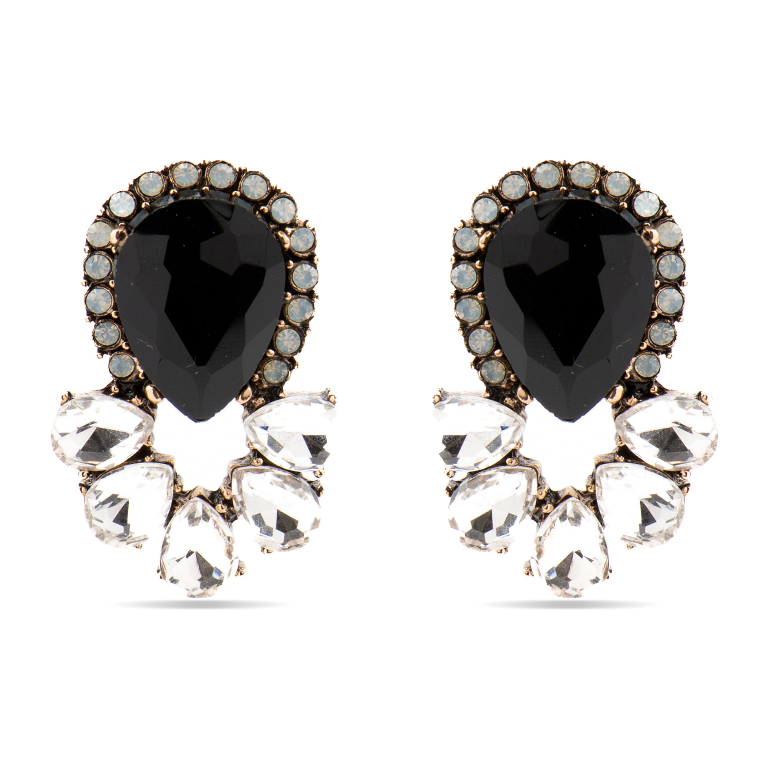 Pendientes con Cristal Multicolor acabado oro 18k