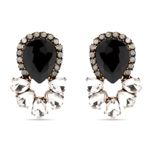 Pendientes con Cristal Multicolor acabado oro 18k