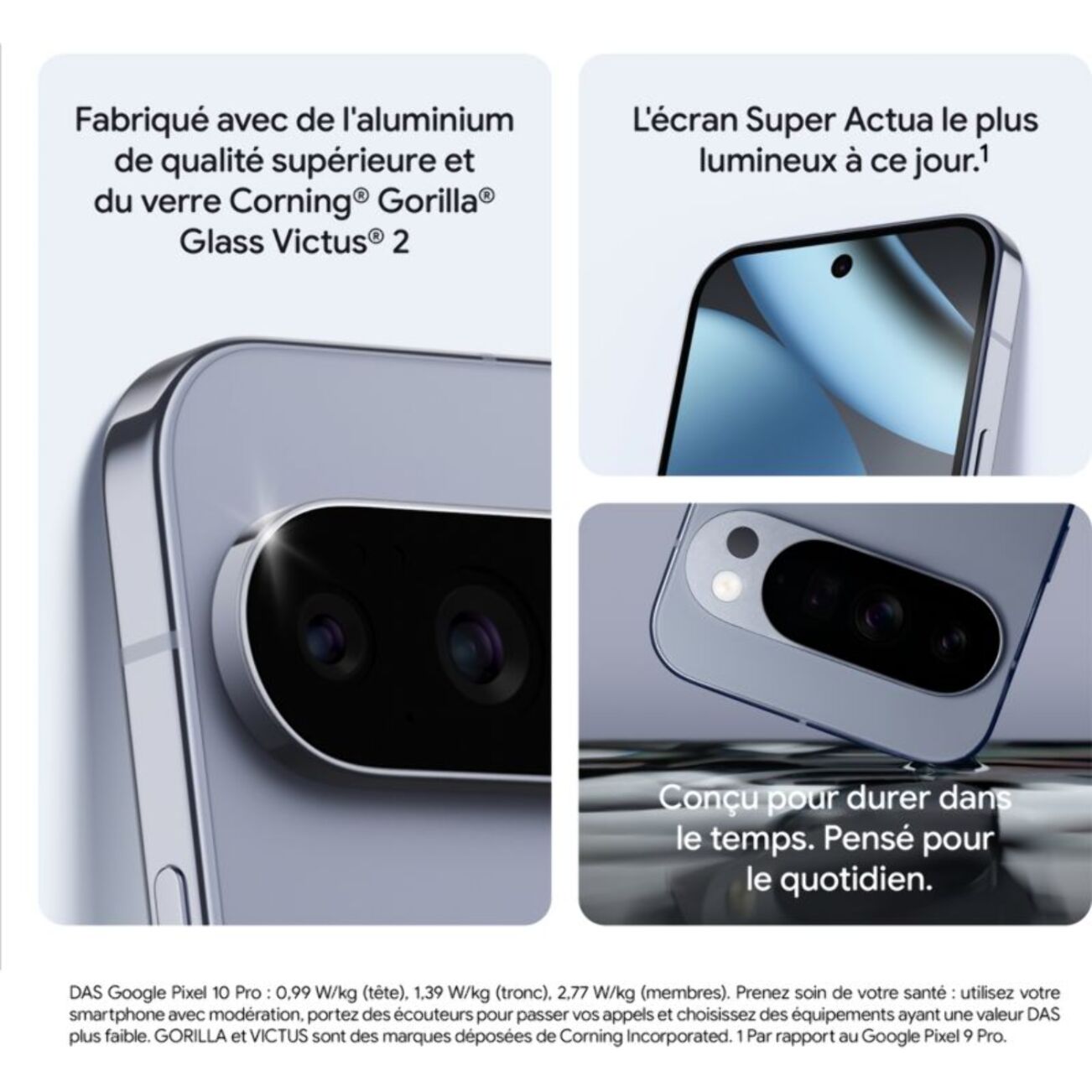 Smartphone GOOGLE Pixel 10 Pro Quartz Gris 512Go