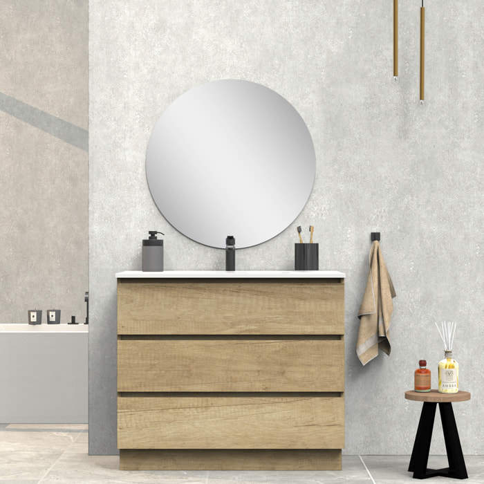 Ensemble de salle de bain IRONA 3C, 100cm, comprend lavabo et miroir