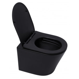 Pack WC Bâti autoportant + WC SAT Infinitio sans bride noir mat + Abattant softclose + Plaque noire mat