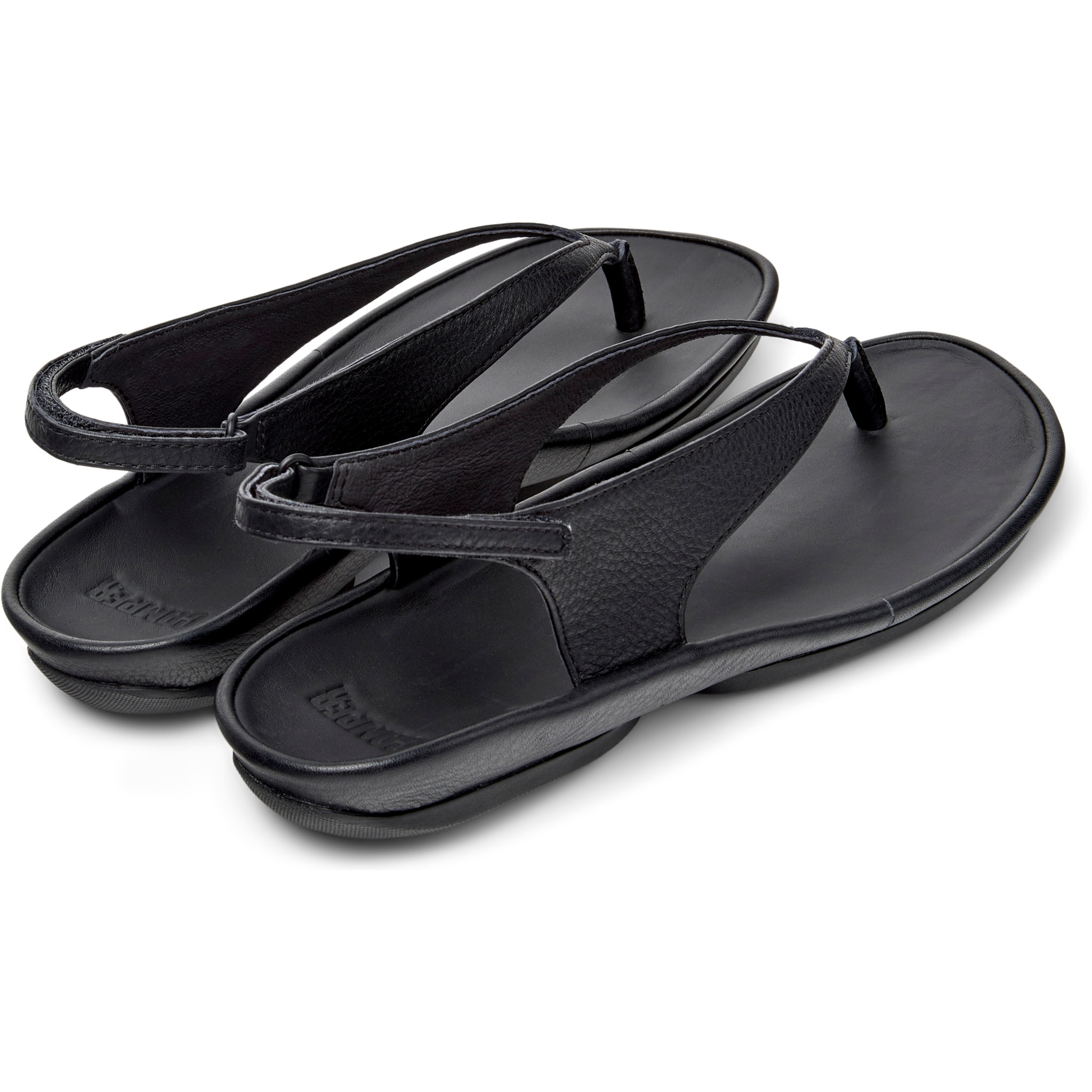Sandalias - CAMPER Right Isla - Negro - Cuero liso