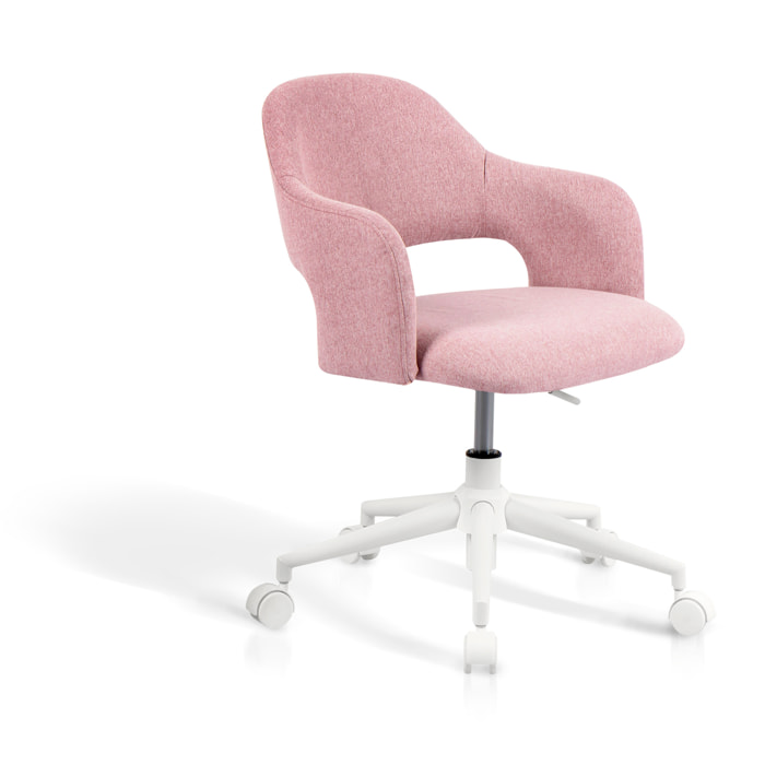 Silla de estudio Mia tela rosa 81x58x58 cm