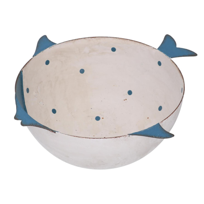 Svuotatasche in metallo mare a forma di pesce bianco cm11x10,5h4,5