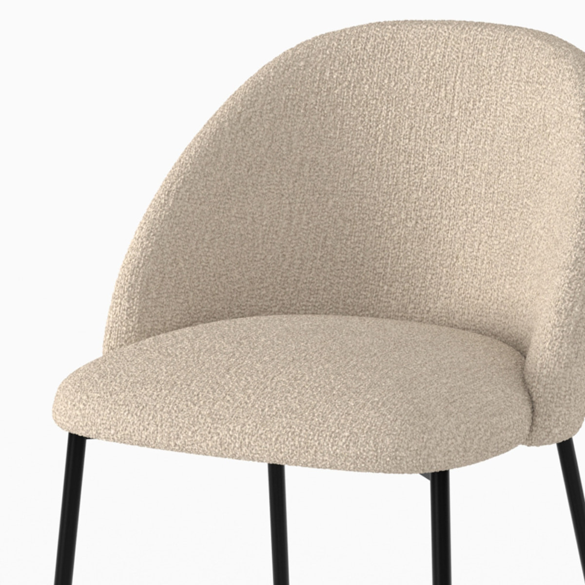 Lot de 2 chaises pour îlot central en tissu bouclé crème 66 cm - Karl