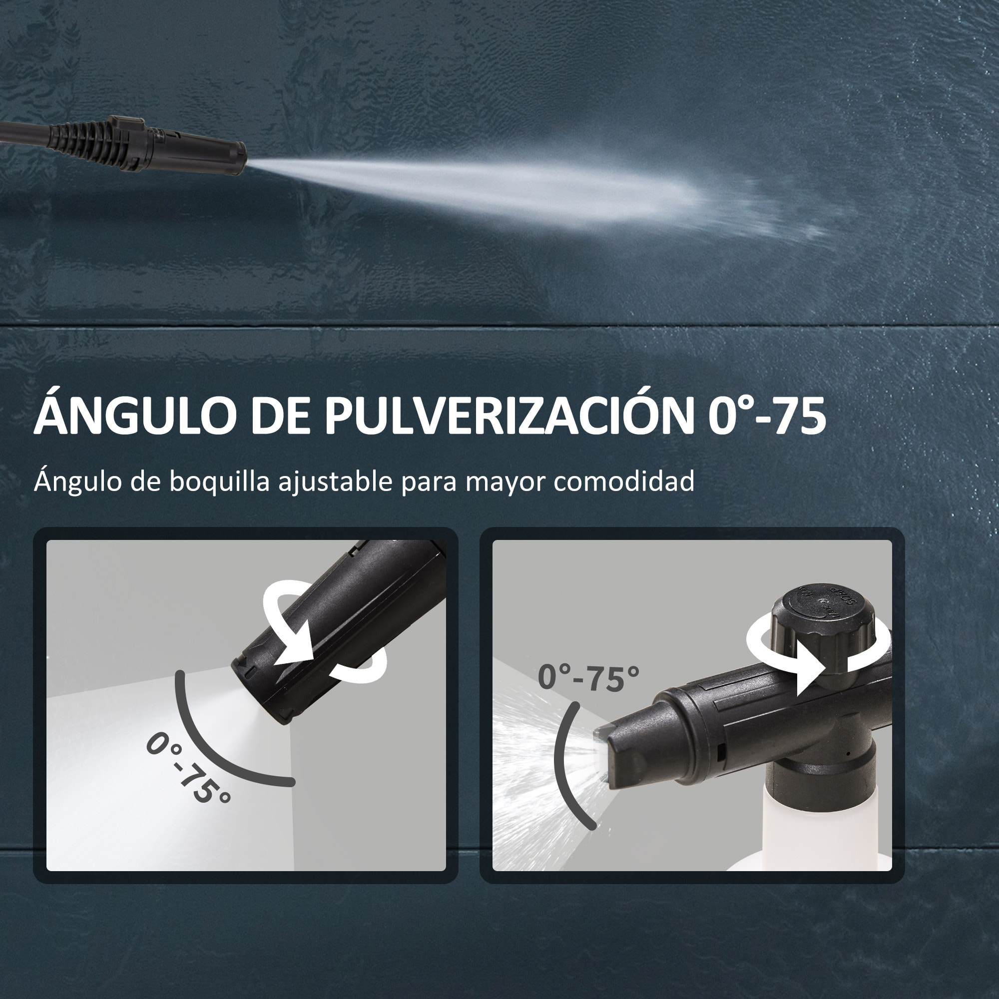 Hidrolimpiadora de Alta Presión 1800W Caudal 510 L/h con Bomba de Aluminio Parada Automática Presión de 150 Bar Manguera de 6 m Incluye Botella de Jabón Boquilla Cepillo Verde y Negro