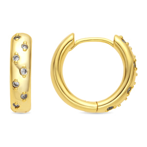 Pendientes acabado oro amarillo de 18k y Circonita Brillante