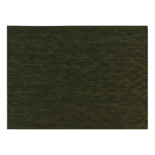 Lot de 6 sets de table en plastique effet cuir tressé vert 43x30cm ICA