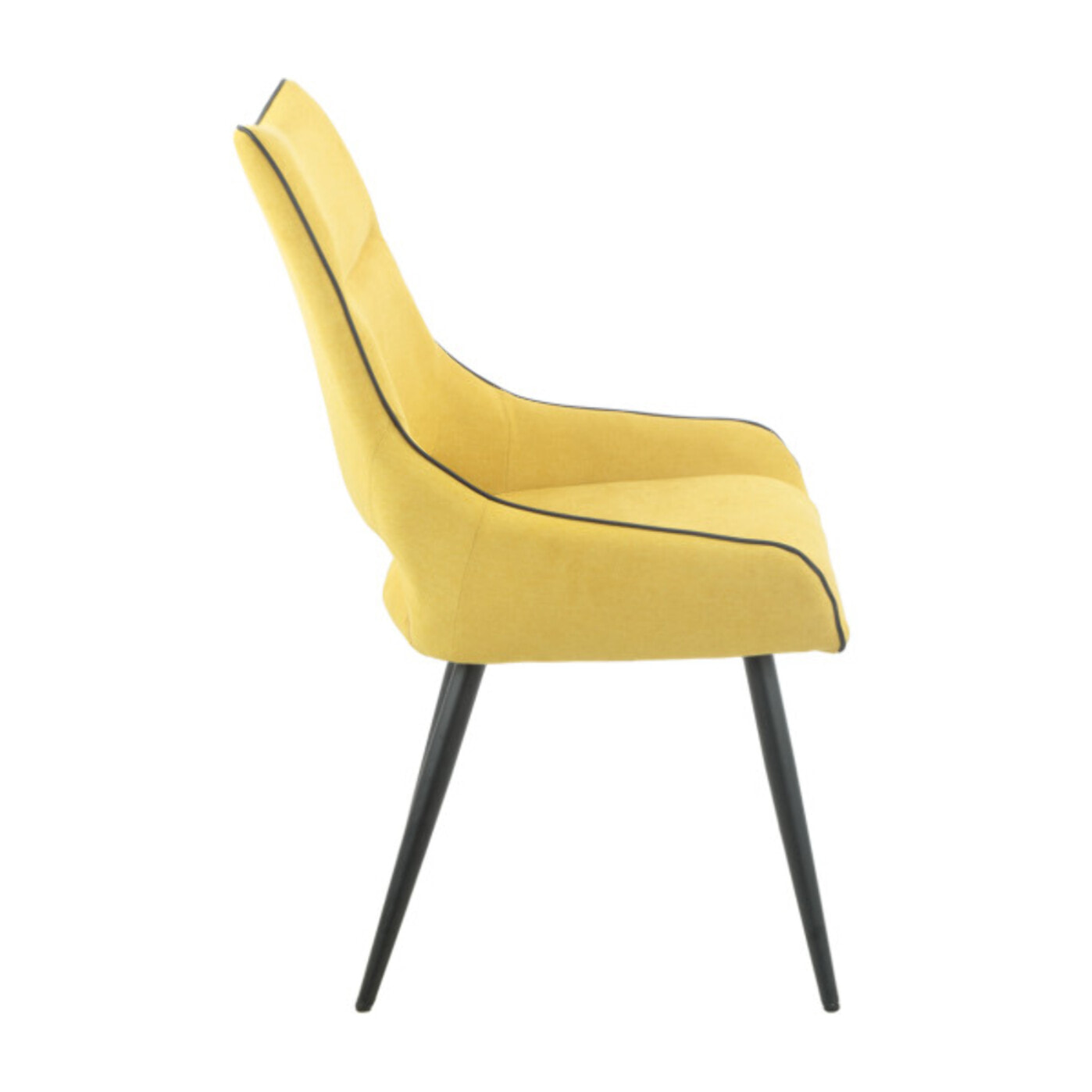 Chaise en lin avec pieds fins en métal noir - CHICAGO