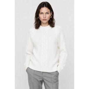 Kocca - Maglia da donna con lavorazione a trecce e girocollo Donna
