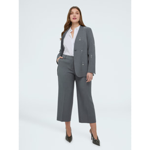Fiorella Rubino - Pantalones Cropped en tejido melange - Gris