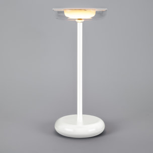 FORLIGHT Pomer Sobremesa exterior en blanco con luz led blanco cálido 3000K