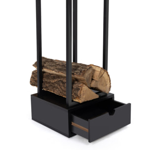 Range bûches vertical avec tiroir 125cm