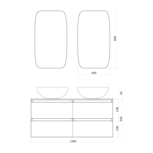 Conjunto mueble de baño BLU Alday, 120cm, Azul Oceano