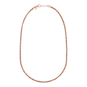 Collana in Argento 925 placcato Oro Rosa 18Kt con Catena Margherita Lucida