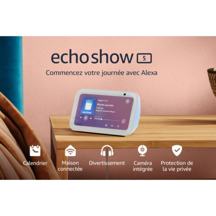 Assistant vocal AMAZON Echo Show 5 3e génération Bleu gris