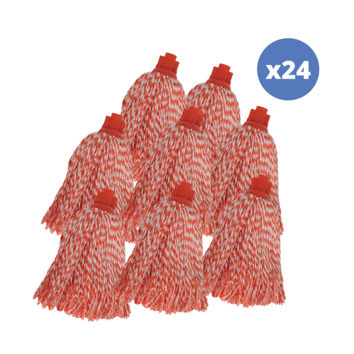 Lot de 24 franges en microfibre rouge