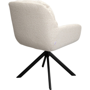 Chaise avec accoudoirs pivotante Molly crème Kare Design