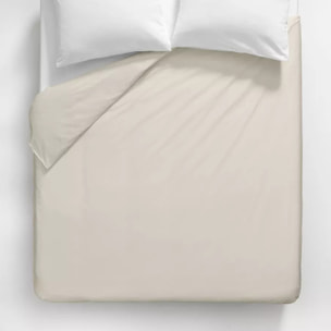 Housse de couette satin de coton uni ivoire Ava uni angora