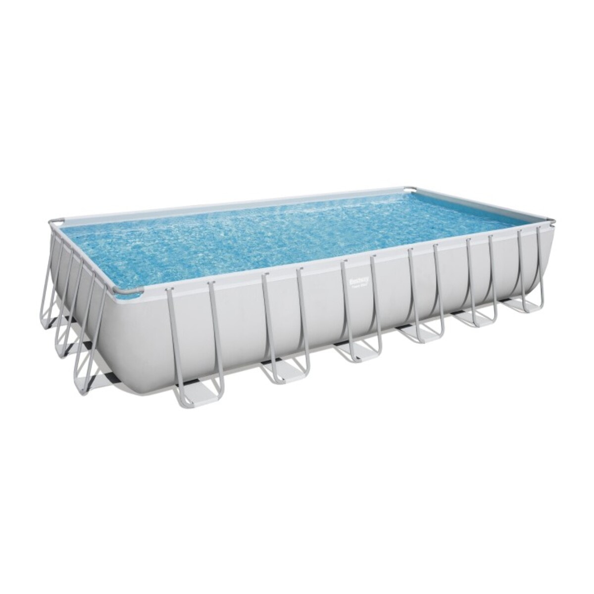 Bestway Piscine hors sol tubulaire rectangulaire Bestway Power Steel 732 x 366 x 132 cm gris clair