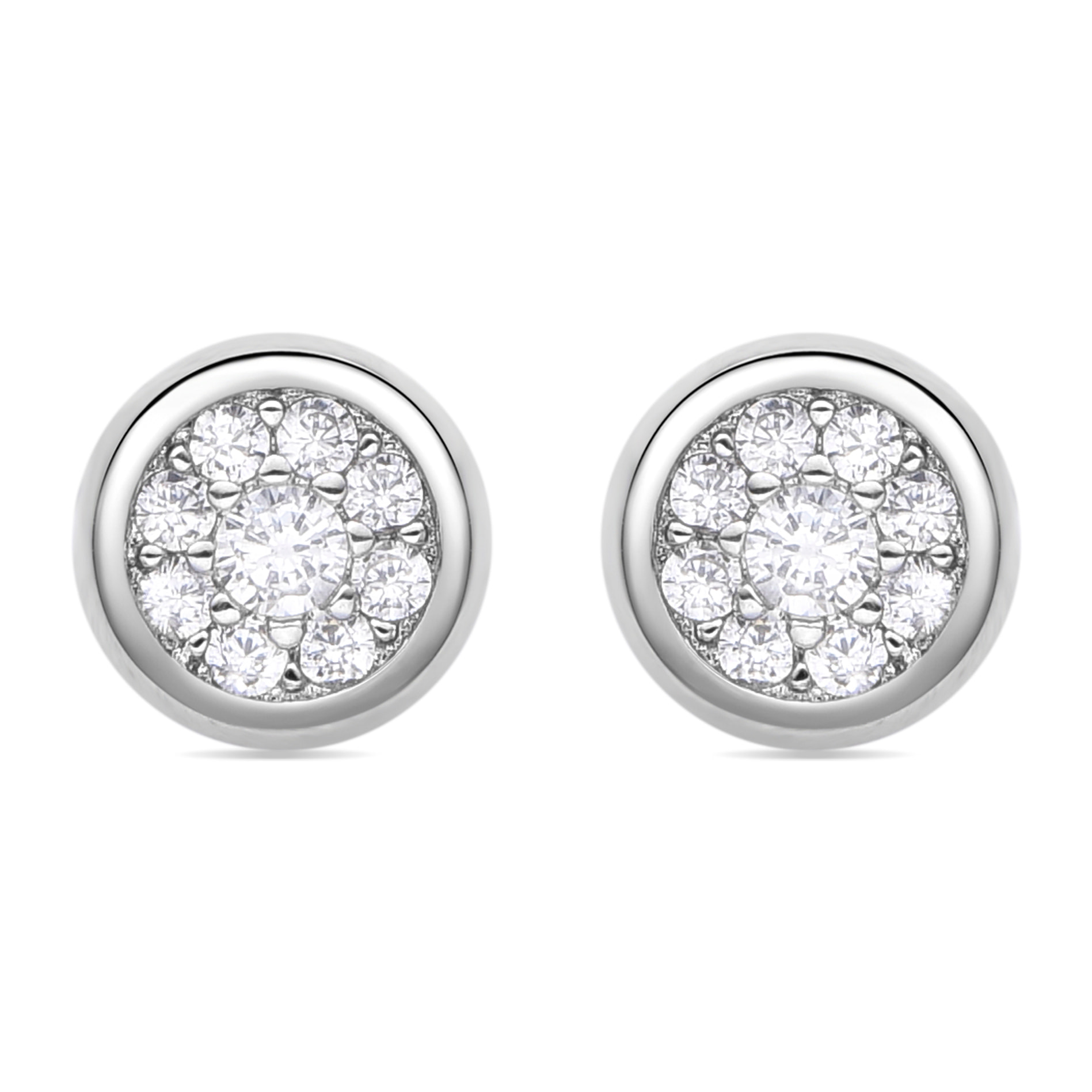 Pendientes de Circonita Brillante acabados en rodio