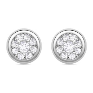 Pendientes de Circonita Brillante acabados en rodio