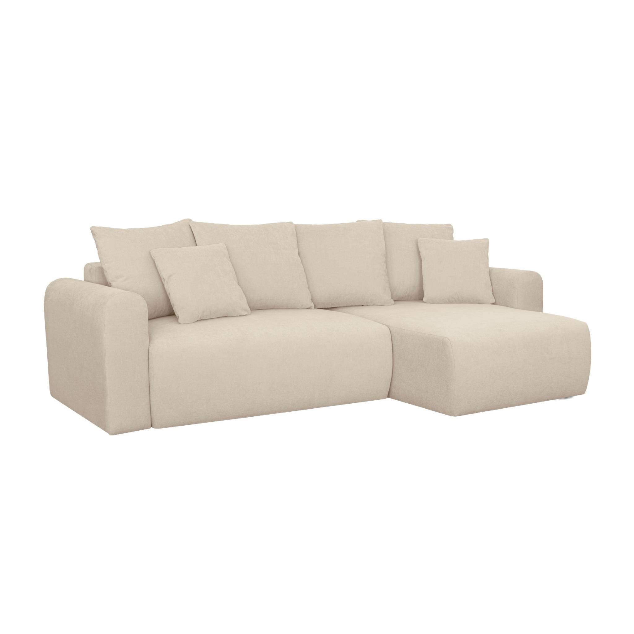 Canapé d'angle convertible réversible 3 places tissu chenille avec coffre ALMO