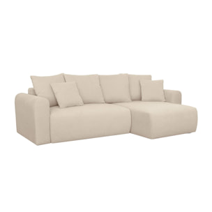 Canapé d'angle convertible réversible 3 places tissu chenille avec coffre ALMO