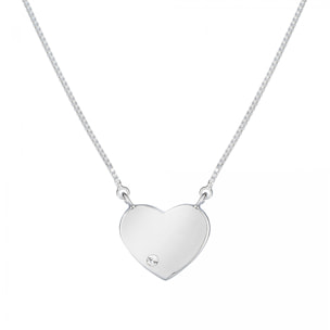 Colegante  Corazon brass bañado en oro blanco 18K y cristales de Swarovski