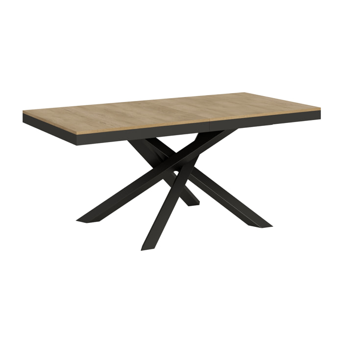 Table extensible 90x180/284 cm Volantis Evolution Chêne Nature cadre Anthracite