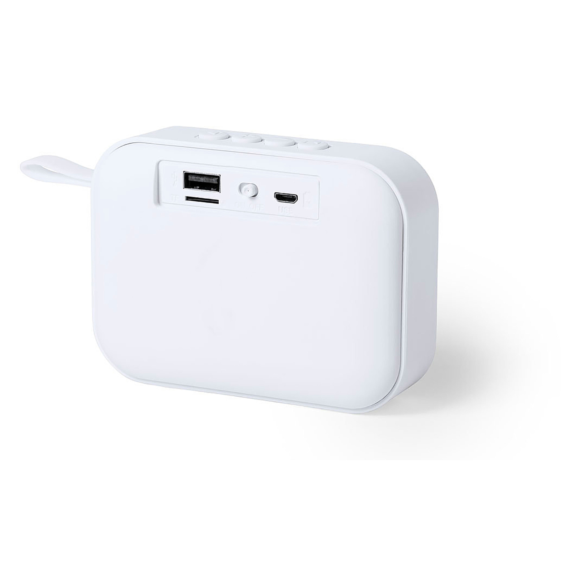 Connessione Bluetooth dell'altoparlante. Potenza sonora 3W. Batteria da 400 mAh