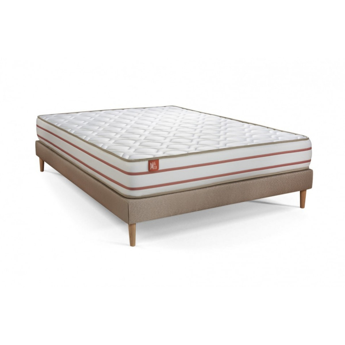 Pack matelas LE DOUX - Mémoire de forme - Ep. 24 + sommier kit Beige