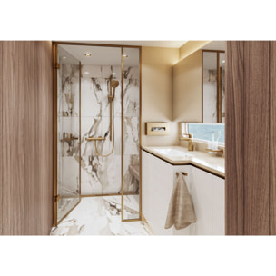 Tablette d'angle AddStoris Q, Bronze brossé