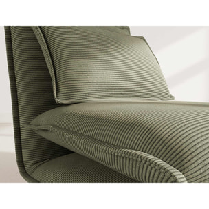 Candice - Banquette 1 place convertible clic-clac en velours côtelé - Vert