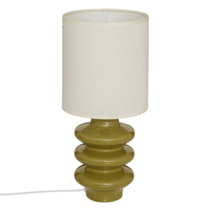 Lampe à poser champignon secteur Vinus vert Kaki H41,5cm