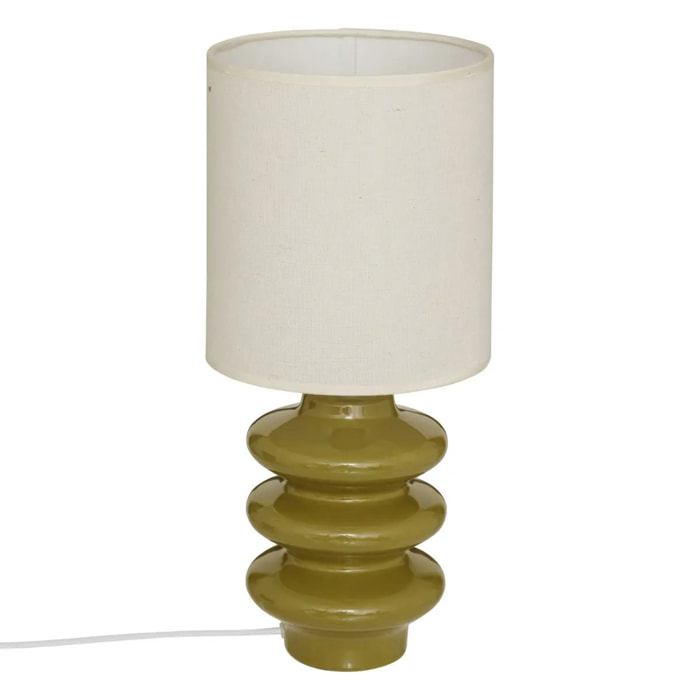 Lampe à poser champignon secteur Vinus vert Kaki H41,5cm