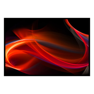 Affiche encadrée art abstrait rouge intense Affiche + cadre en métal - Noir