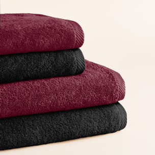 Set 2 toallas ducha + 2 toallas lavabo purpura-negro serenity