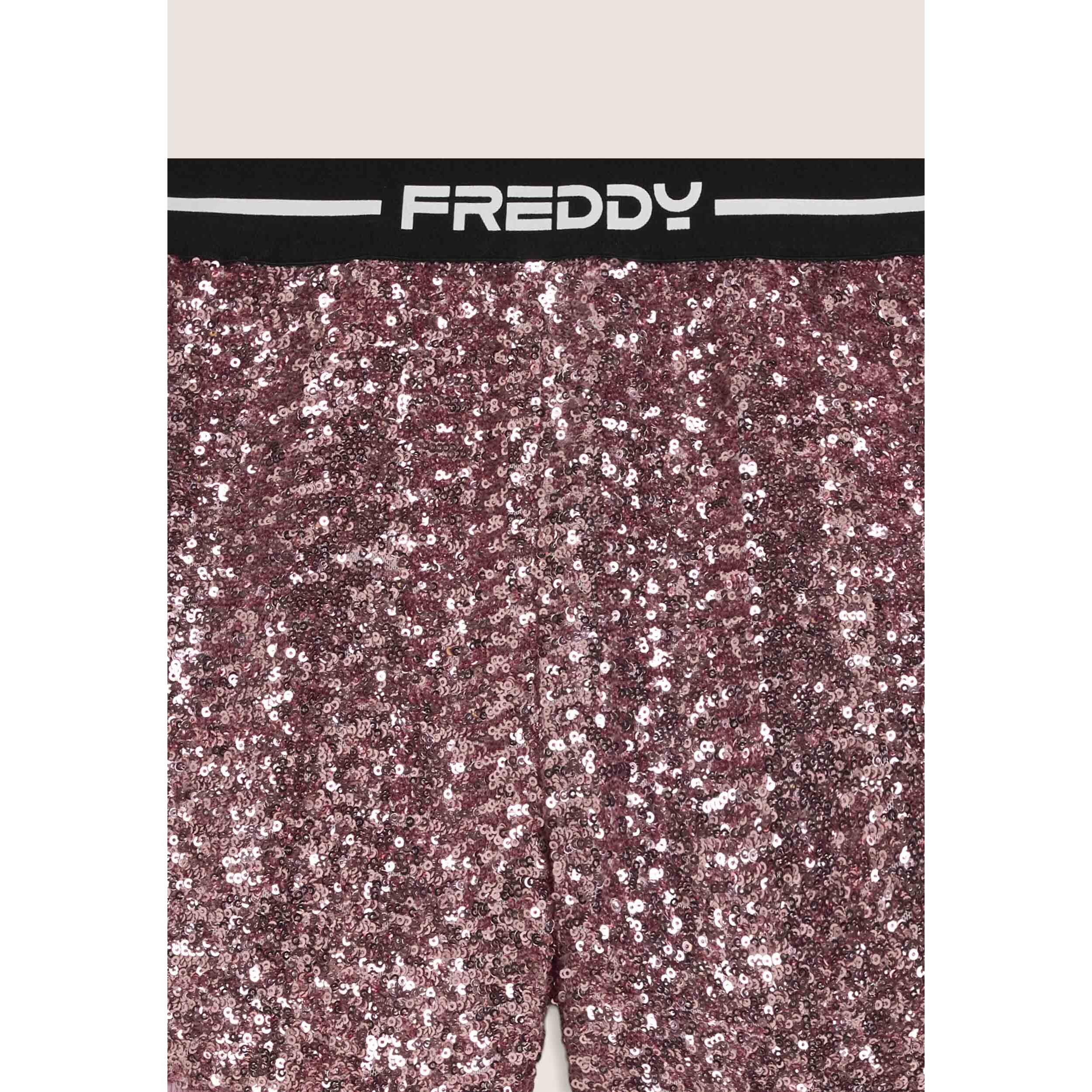 Shorts Junior in paillettes con elastico jacquard