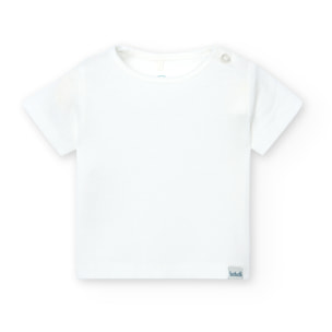 Camiseta de reciÃ©n nacido, algodÃ³n, mangas cortas, blanco