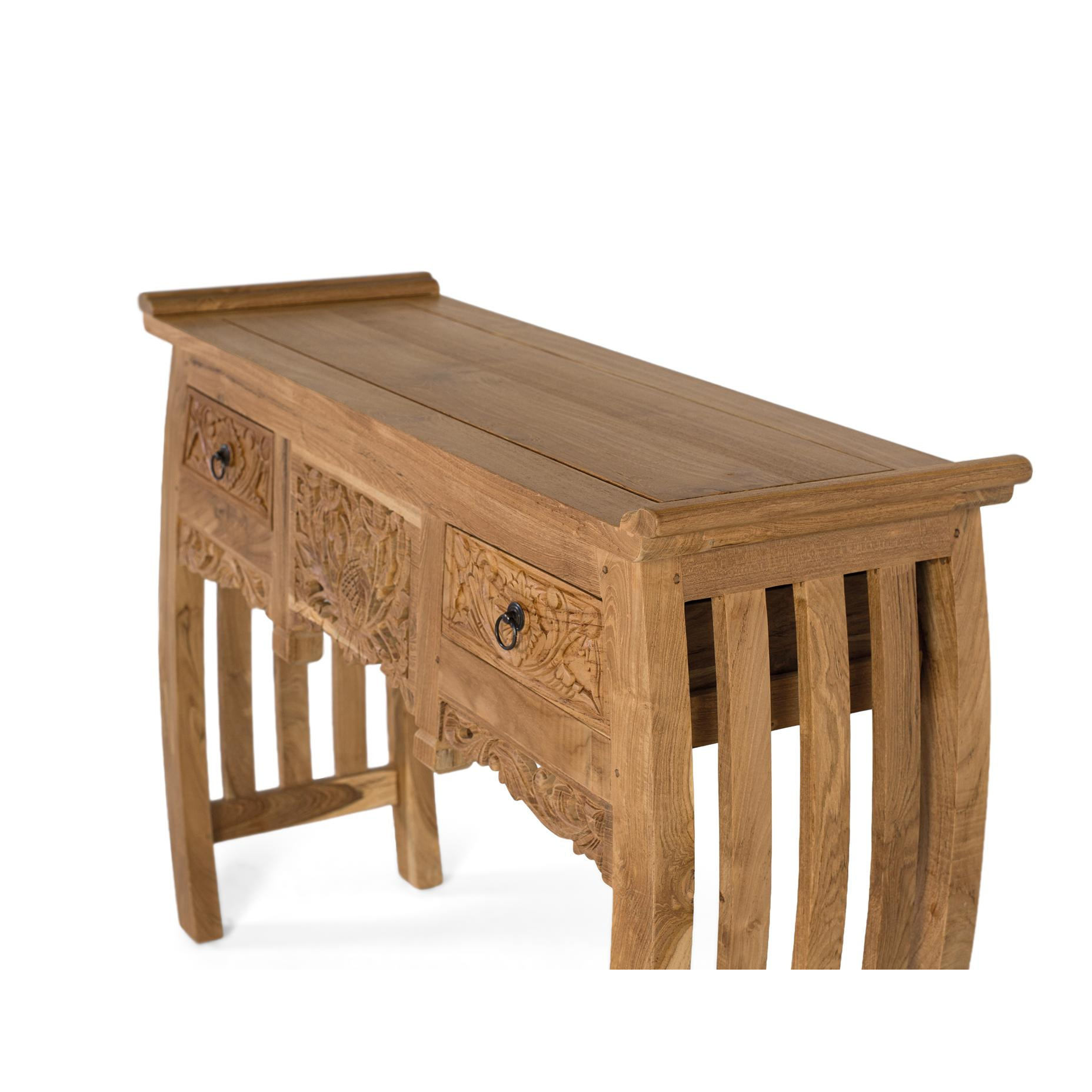 Console en bois de teck 100 cm style ethnique oriental