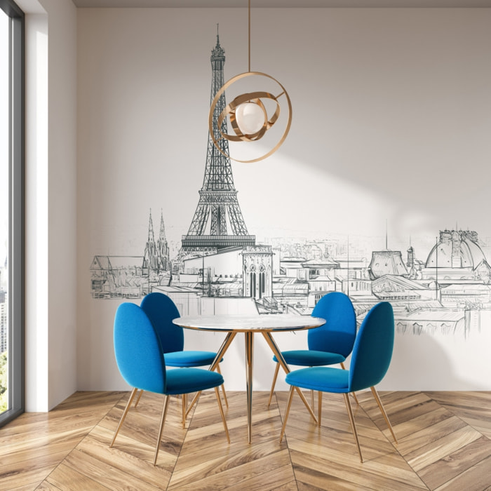 Papier peint panoramique Paname - Un décor mural de 7 lés (336x270cm), créé et fabriqué en France Livraison gratuite à partir de 315 € d'achat.